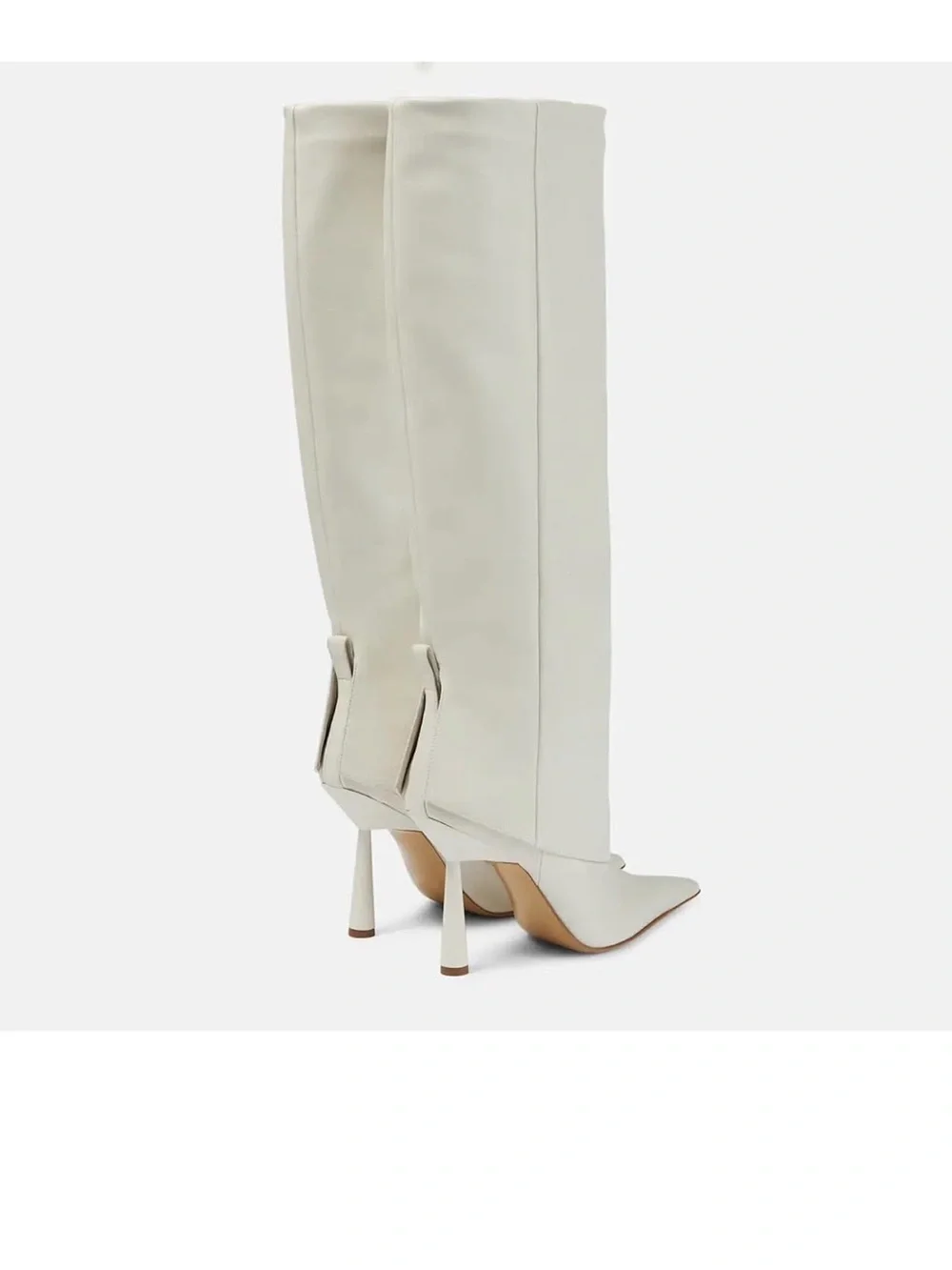 Women's Pointed Toe Knee-High Stiletto Boots in white size 42/11
